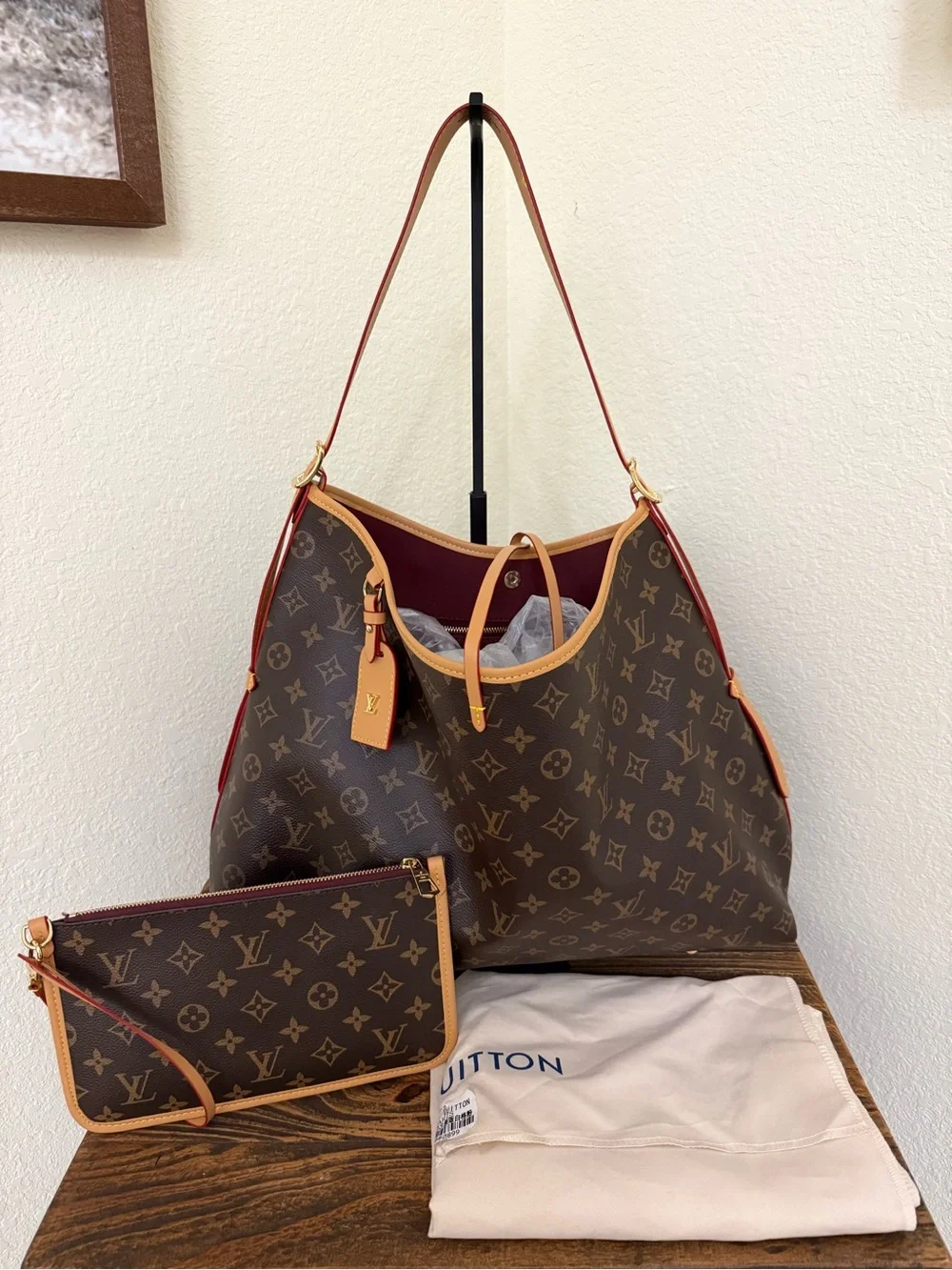 Fashion Brown Monogram Hobo Shoulder Bag with Pouch | NWOT - Picture 1 of 7
